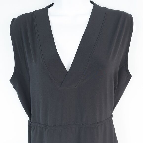 Athleta Marlow Maxi Dress Womens XS Black Side Slits Stretchy Oversized V Neck - Picture 7 of 16